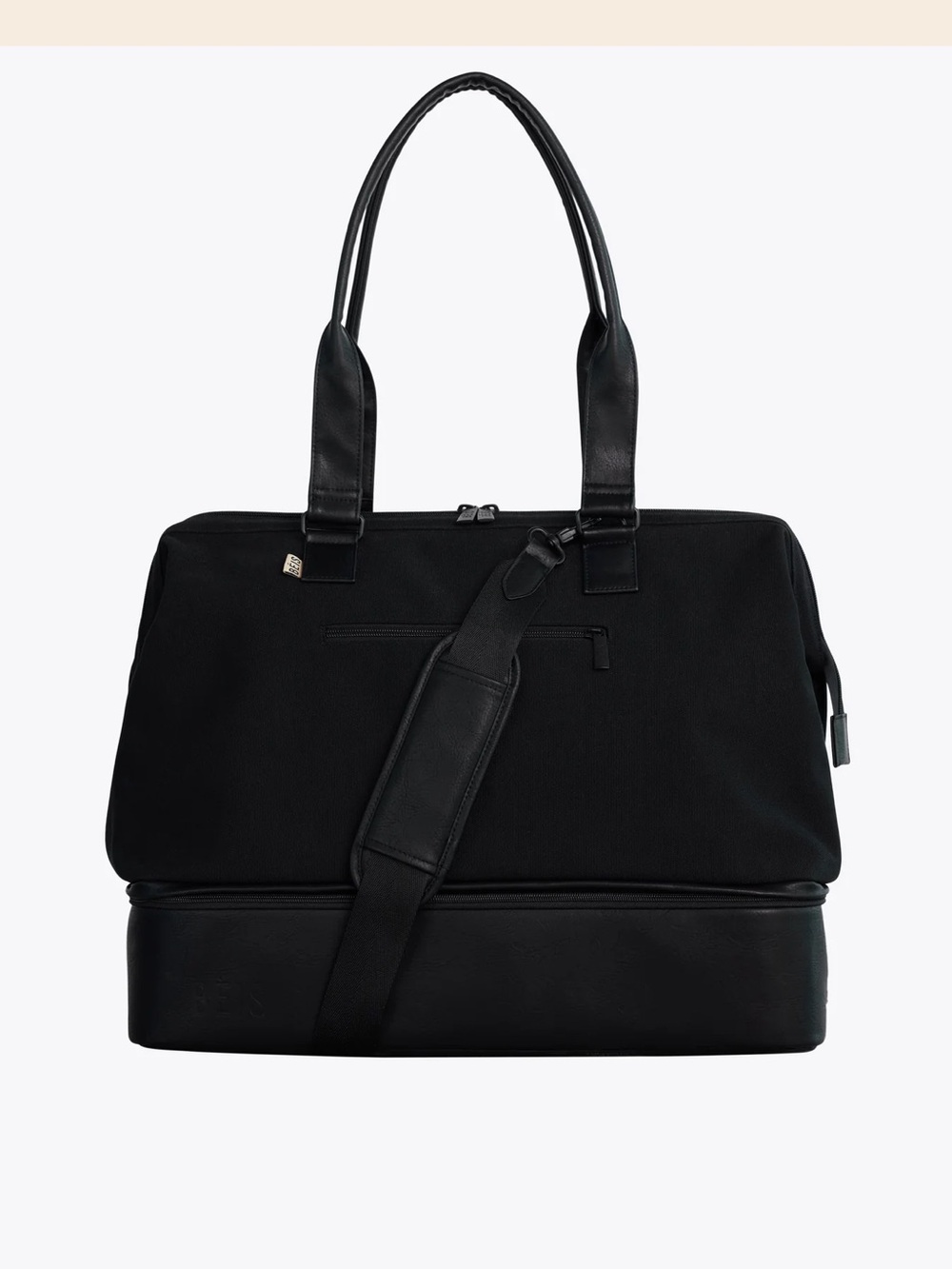 BEIS Black Weekender Travel Tote with Detachable Padded Strap